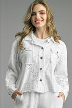 Load image into Gallery viewer, Cotton Eyelet Jacket  (White, Beige)
