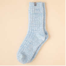 Load image into Gallery viewer, Marshmallow Plush Crew Socks (Sky Blue, Sand, Pink)
