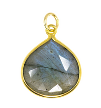 Load image into Gallery viewer, Cristina V. Roll Y Chain Necklace with labradorite briolette large charm
