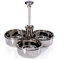 Load image into Gallery viewer, Basso Condiment Trio With Cocktail Pick Holder
