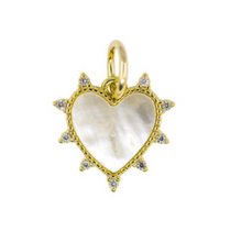 Load image into Gallery viewer, Cristina V Small Mother Of Pearl Heart Necklace on CZ Chain
