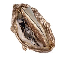 Load image into Gallery viewer, Quilted Hydro Travel Tote (Gold, Black)
