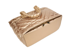 Load image into Gallery viewer, Quilted Hydro Travel Tote (Gold, Black)
