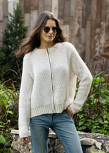 Load image into Gallery viewer, Wooden Ships Knits Shepherd Zip Up Cardigan, Almond Butter
