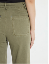 Load image into Gallery viewer, Lysse Erin Hi Waist Wide Leg Denim, Antique Wash,Green
