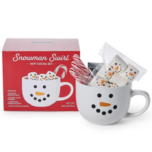 Load image into Gallery viewer, Snowman Swirl Mug &amp; Marshmallow Cocoa Gift Set
