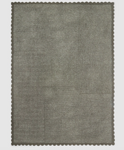 Load image into Gallery viewer, Barefoot Dreams CozyChic Scallop Stripe Throw, Olive/Cream
