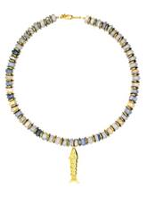 Load image into Gallery viewer, Opal Beaded Necklace with Koi Fish Pendant
