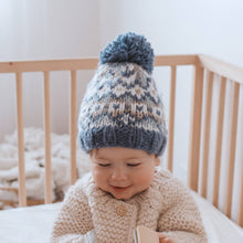 Load image into Gallery viewer, Fairisle Slate Beanie Hat
