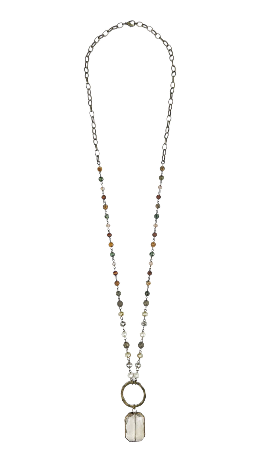 Long Beaded Necklace with Savana Jasper