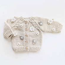 Load image into Gallery viewer, Flower Cardigan Sweater, Natural
