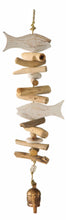 Load image into Gallery viewer, Double Fish/Wood/Beads &amp; Bell Wind Chime
