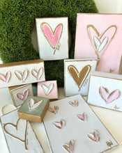 Load image into Gallery viewer, Wooden Heart Block (Pink, Sage, White)
