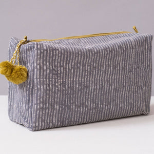 Hand Block Printed Toiletry Bag, 4 Patterns