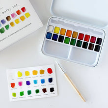 Load image into Gallery viewer, Watercolor Paint Set Tin - 18 Colors with Brush
