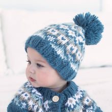 Load image into Gallery viewer, Fairisle Slate Beanie Hat
