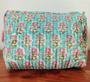 Block Print Large Cosmetic Pouch (7 Styles)