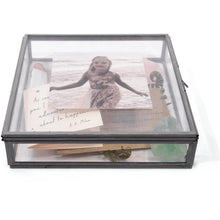 Load image into Gallery viewer, Glass &amp; Zinc Memory Box, 2 Sizes
