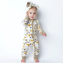 Load image into Gallery viewer, Jungle Friends Bamboo Pajama Romper
