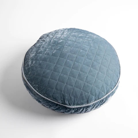 IN STOCK Bella Notte Linens Silk Quilted Velvet Round Pillow, Cloud