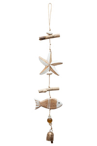 Wood Star and Fish Wind Chime