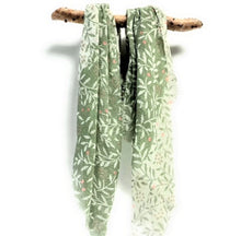 Load image into Gallery viewer, Cotton Gauze Floral Scarf (Sage or Yellow)
