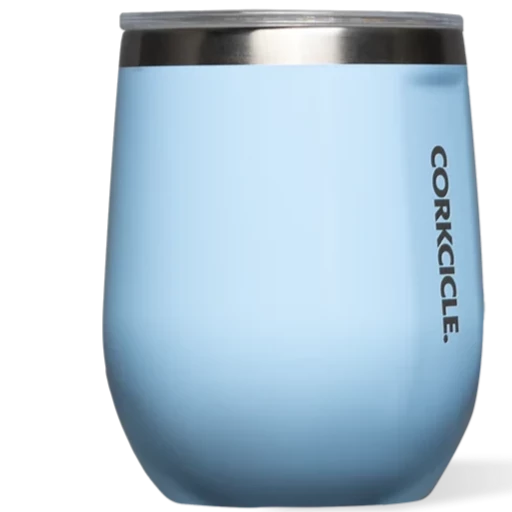Corkcicle Solid Gloss Stemless Wine Cup (White, Navy, Baby Blue)