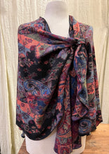 Load image into Gallery viewer, Cashmere Reversible Floral Shawl
