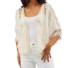 Load image into Gallery viewer, Cotton Crochet Short Kimono
