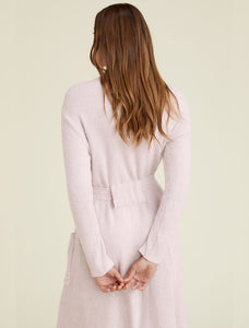 Barefoot Dreams CozyChic Lite Ribbed Robe, Faded Rose/Pearl