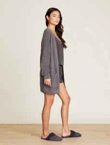 Barefoot Dreams CozyChic Lite Ribbed Edge Cardigan, Mineral