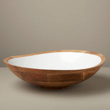Load image into Gallery viewer, Mango Wood &amp; Enamel Bowl (3 Sizes)
