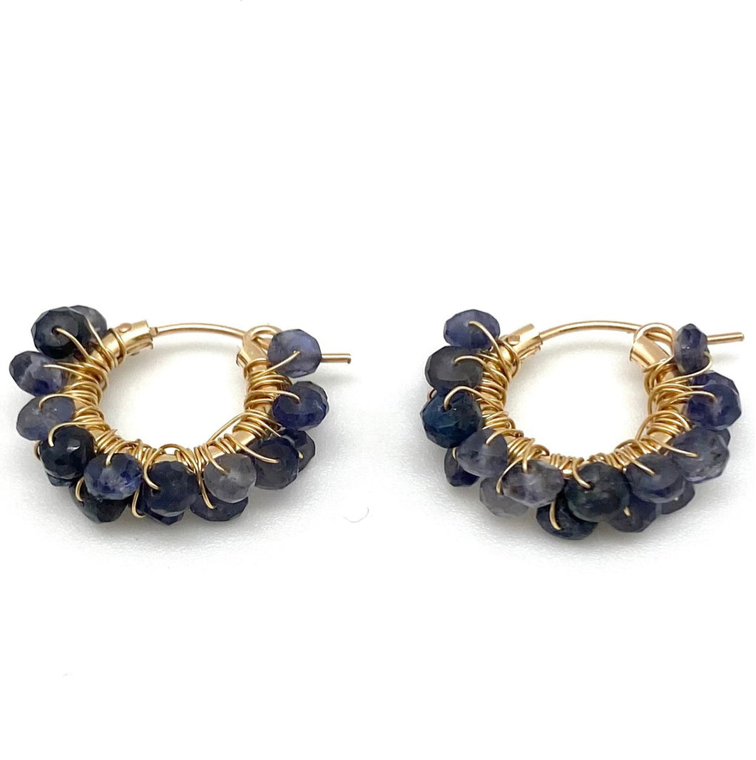 Diddi Gemstone Earrings, Blue Sapphire