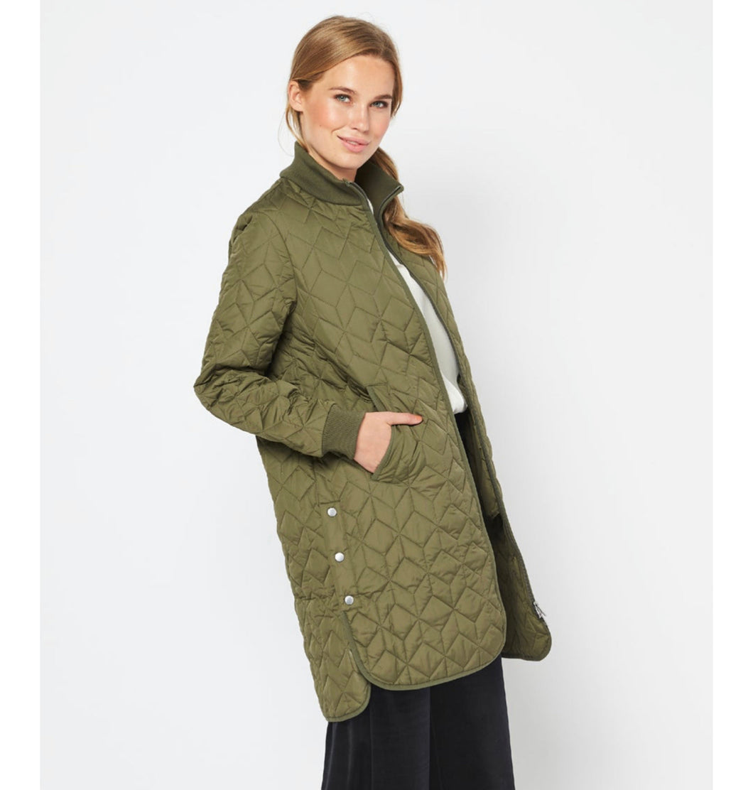 Ilse Jacobsen Quilted Coat - Army Green