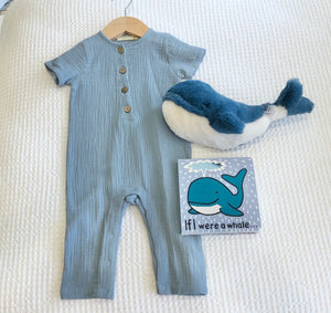Elegant Baby Organic Cotton Baby Jumpsuit, Blue