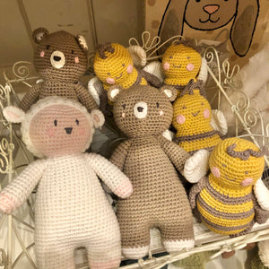 Crochet Rattle Toy (Bee, Lamb, Bear)