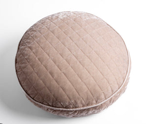 Bella Notte Linens Silk Velvet Quilted Throw Pillow, 18" Round