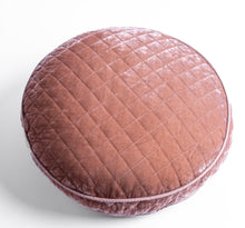 Load image into Gallery viewer, Bella Notte Linens Silk Velvet Quilted Throw Pillow, 18&quot; Round
