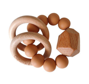 Wood + Silicone Teething Ring (4 Colors)