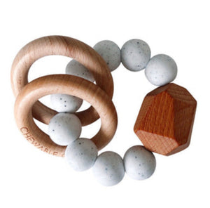 Wood + Silicone Teething Ring (4 Colors)