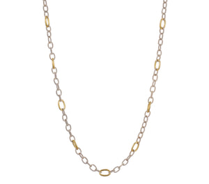 Waxing Poetic Twisted Link Sterling Chain with Brass Links (18", 30")