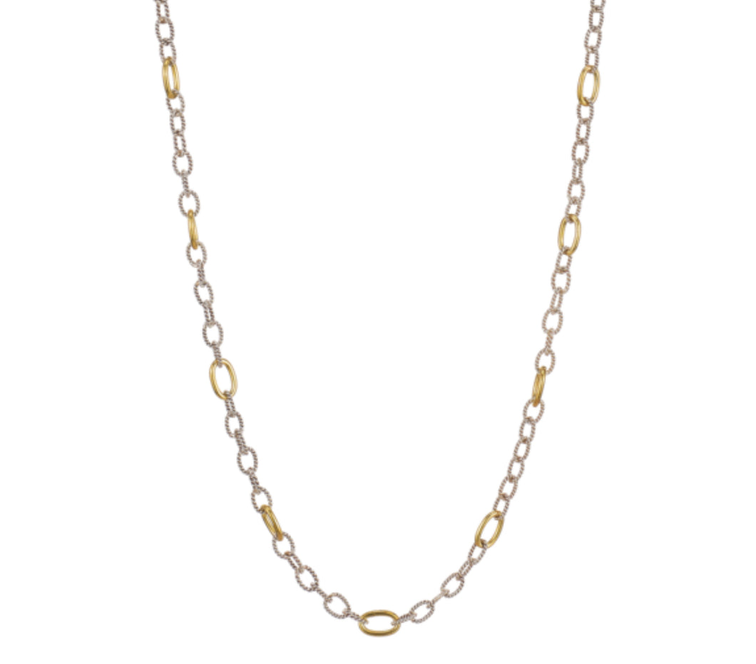 Waxing Poetic Twisted Link Sterling Chain with Brass Links (18