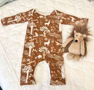 Organic Cotton Long Sleeve Romper - In the Forest