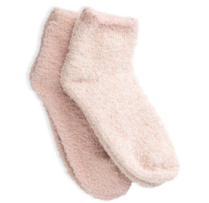 Barefoot Dreams CozyChic Tennis Sock Set  (Oyster, Rose)