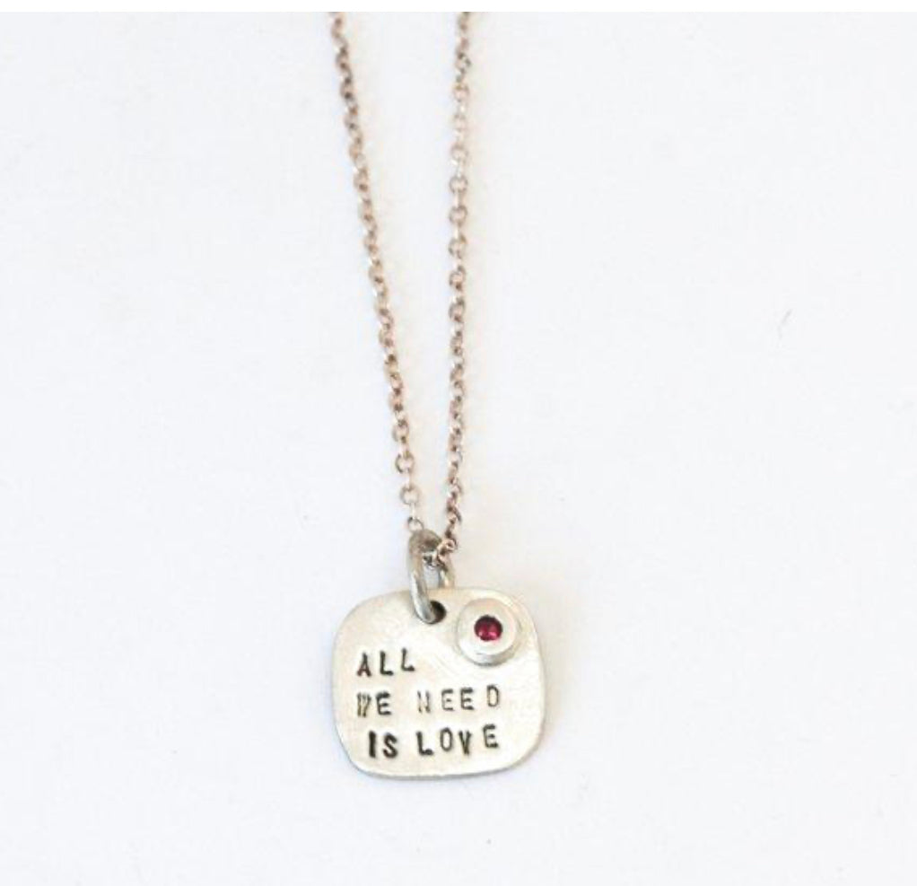 All We Need Is Love Silver Necklace