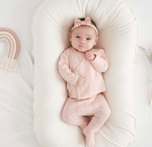 Load image into Gallery viewer, Elegant Baby Blush Floral Organic Pointelle Cotton Layette Set
