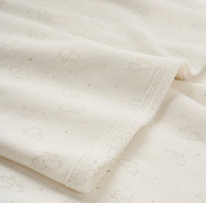 Elegant Baby Elephant Print Organic Cotton Blanket