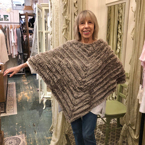 Knitted Faux Fur Poncho
