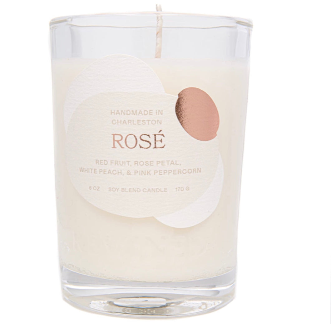 Rewined Sparkling Collection Rose Wine Candle, 6 oz