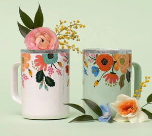Corkcicle + Rifle Paper Lively Floral Mug, Cream